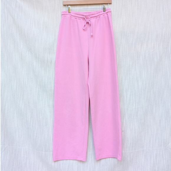 Zara Pink High-rise Wide Straight Leg Basic Sweatpants, size M - Picture 1 of 7